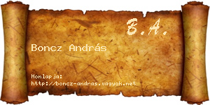 Boncz András névjegykártya