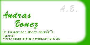 andras boncz business card